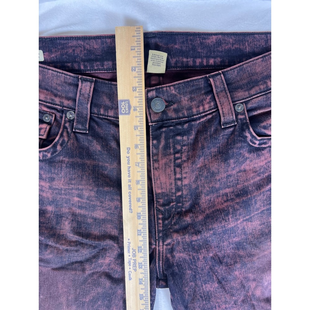 True Religion Men 38 Geno Relaxed Slim Jeans Purple Black Acid Wash USA Made Y2K - Picture 9 of 12